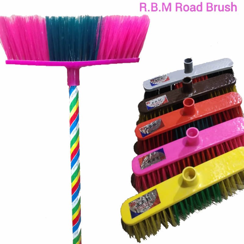 Heavy Duty eeZee Road Broom with Wood Stick - Buy Online